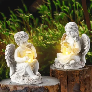 2 Pack Outdoor Angel Statue Garden Decor