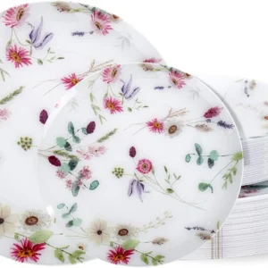 32 Pcs Floral Plates Set