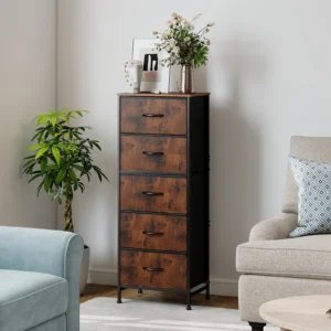 Dresser For Bedroom With 5 Fabric Drawers